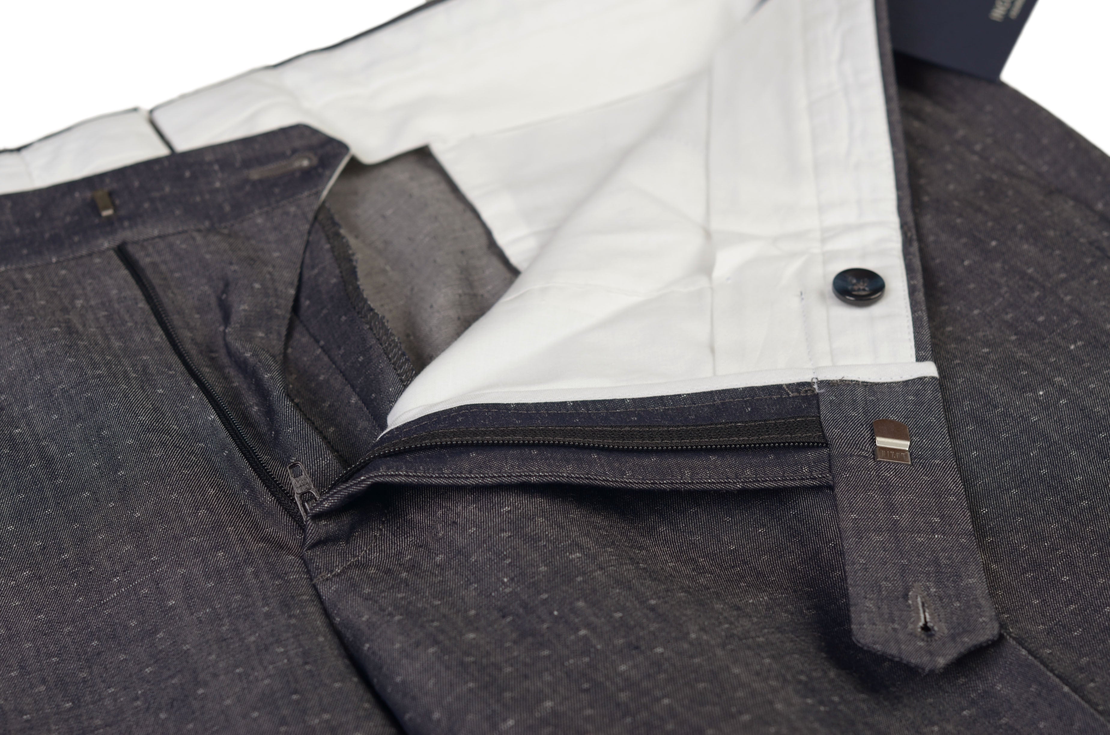 INCOTEX (Slowear) Gray Wool Linen Flat Front Dress Pants NEW Slim Fit ...