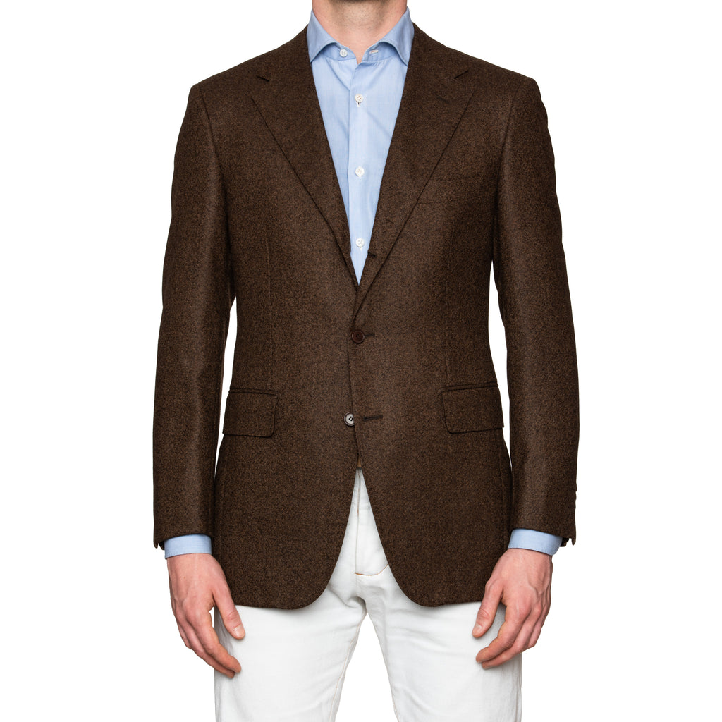 Sartoria PARTENOPEA Hand Made Solid Brown Wool Jacket Sports Coat ...