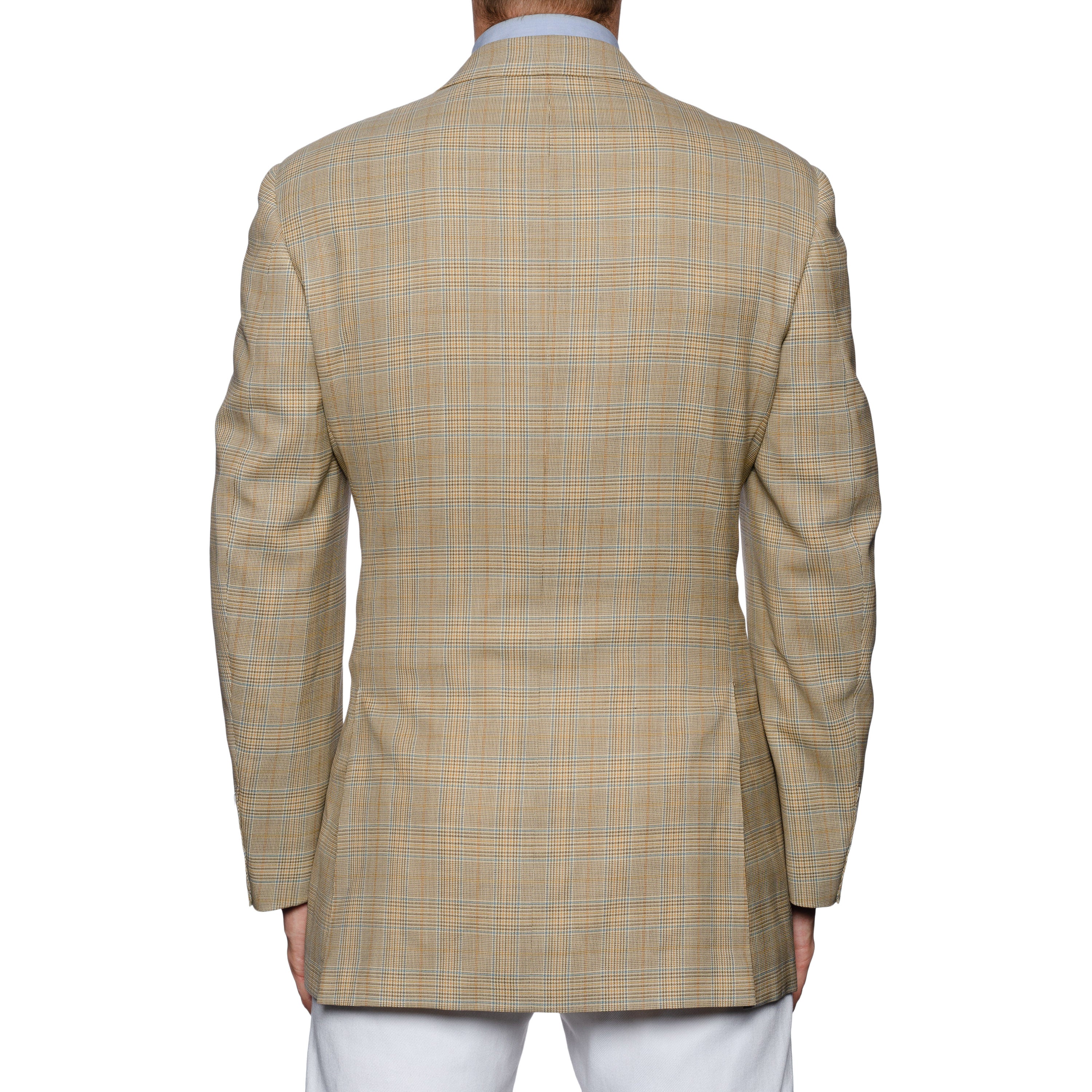 SARTORIA CASTANGIA Beige Prince of Wales Wool Super 110's Jacket NEW ...