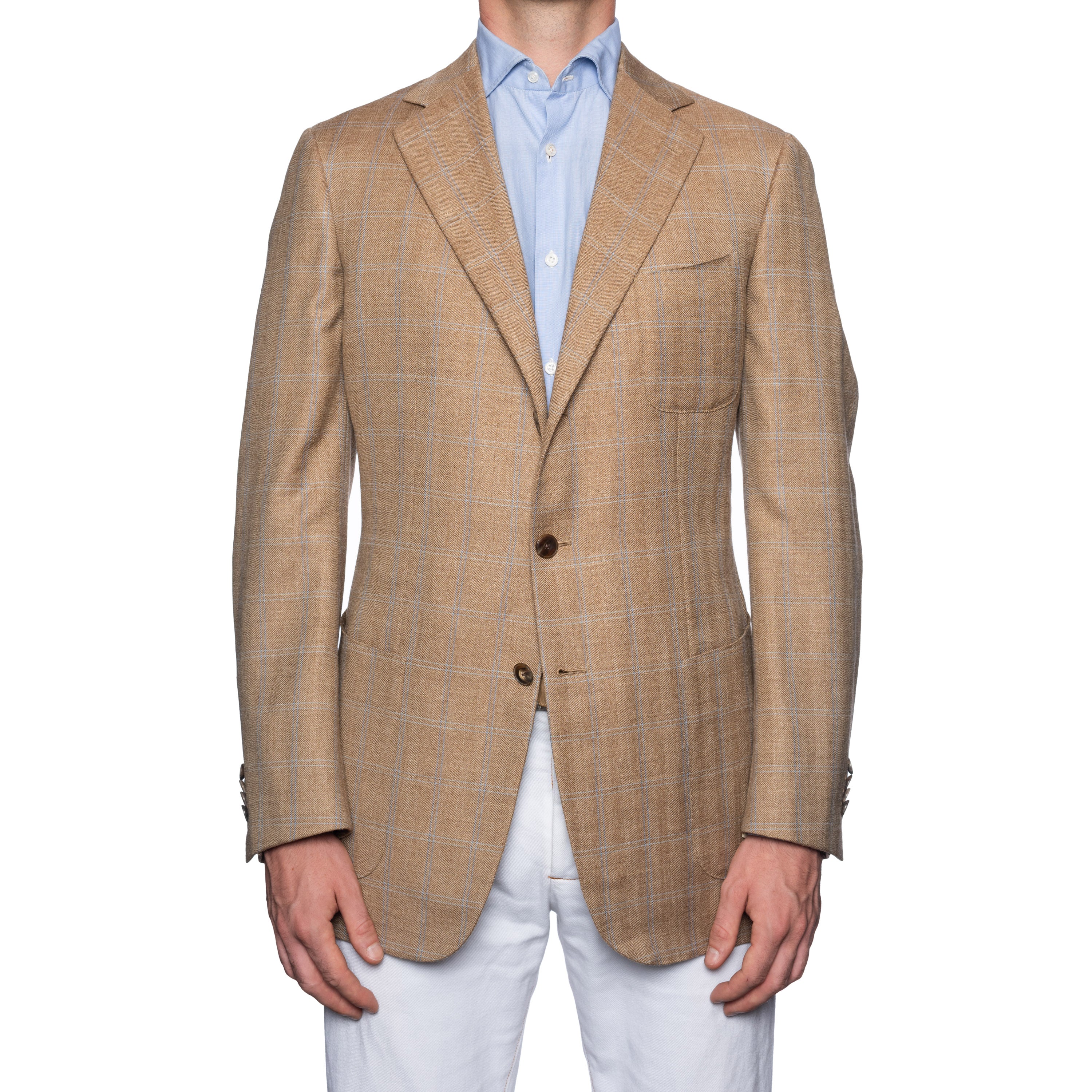 SARTORIA CASTANGIA Plaid Wool-Silk-Linen Jacket EU 52 NEW US 42 ...