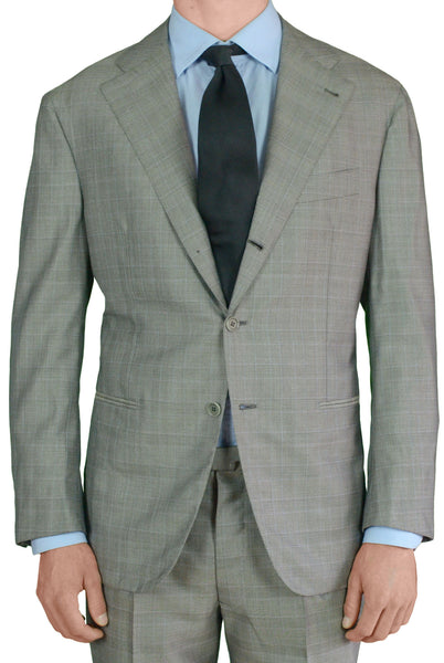 Sartoria CHIAIA Napoli Hand Made Gray Wool Bespoke Quality Suit 54 NEW