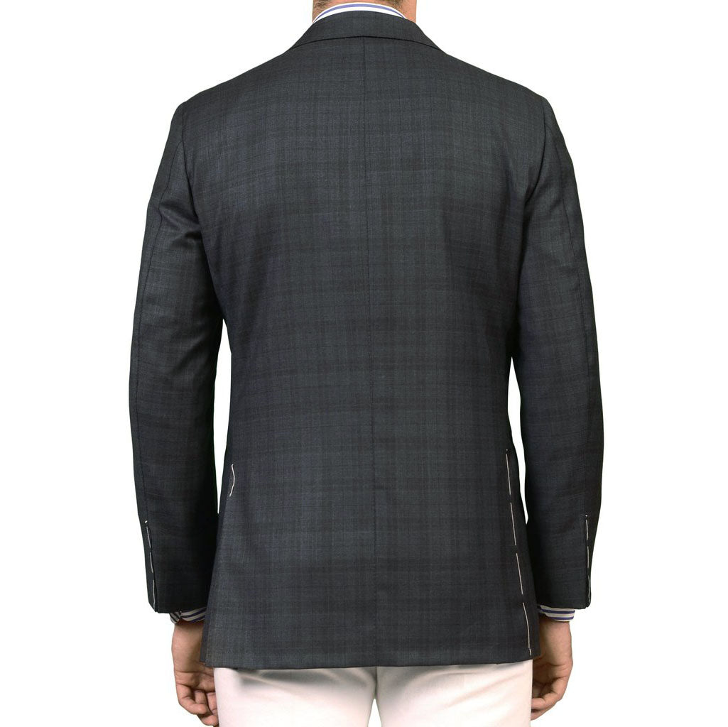 Cesare ATTOLINI Handmade Glen Plaid Silk-Wool Super 150' Jacket 58 NEW