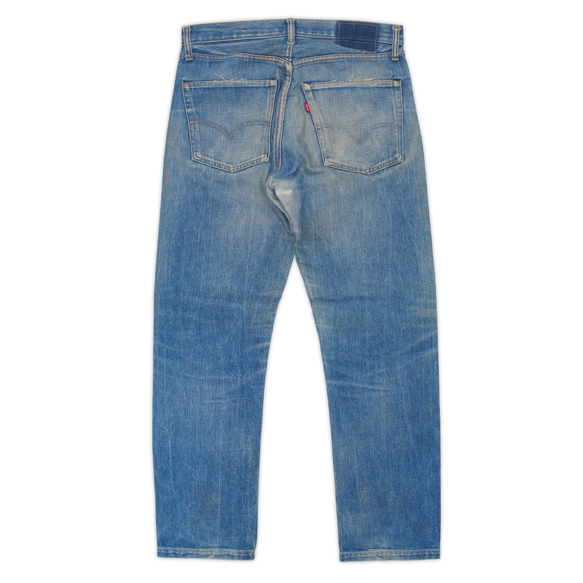 Vintage LEVI'S 501 USA Selvedge Slim Jeans Pants W33 L34 #524 Blue Tac