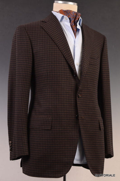 CESARE ATTOLINI Handmade Brown Plaid Wool Cashmere Blazer Jacket EU 56 ...