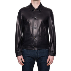 CESARE ATTOLINI Black Lambskin Leather A1 Aviator Flight Jacket 50 NEW ...