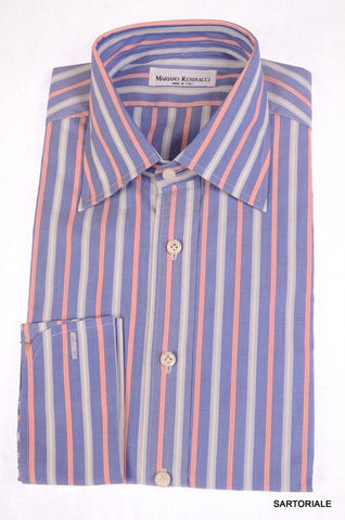 DOLCE & GABBANA Navy Blue Striped Cotton Button-Down Shirt US 15.5 NEW ...