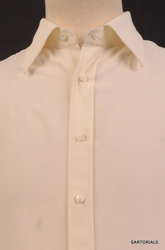 RUBINACCI Napoli Hand Made Pale Yellow Cotton Dress Shirt 43 NEW 17 Cl ...
