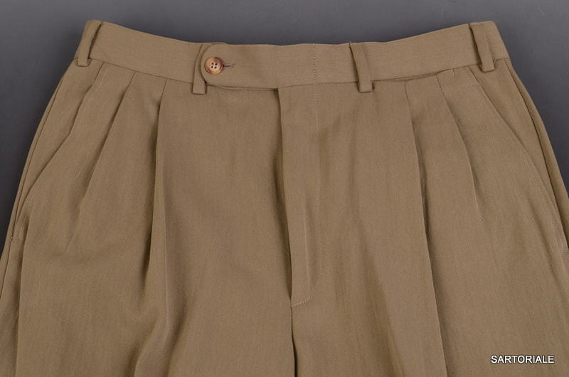 RUBINACCI Napoli Khaki Wool DP Dress Pants Straight Classic Fit ...