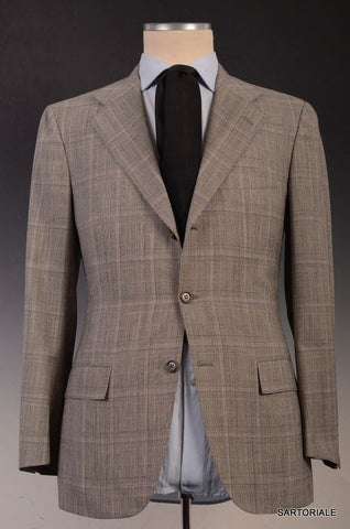 KITON Napoli Gray Glen Plaid Pure Cashmere Suit 50 NEW US 38 40 R7 ...