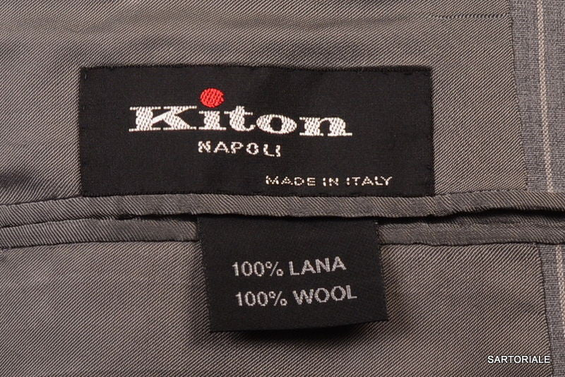 KITON Napoli Hand Made Classic Gray Super 150's Wool Business Suit 48 ...