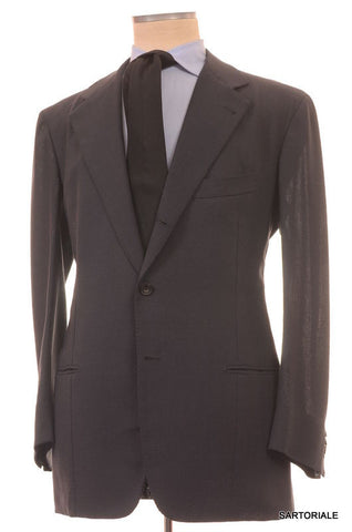 RUBINACCI Hand Made Bespoke Dark Gray Striped Wool Suit EU 54 NEW US 4