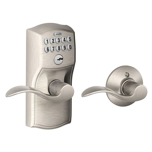 Schlage F60 V CAM 609 GEO Camelot Front Entry Handleset with