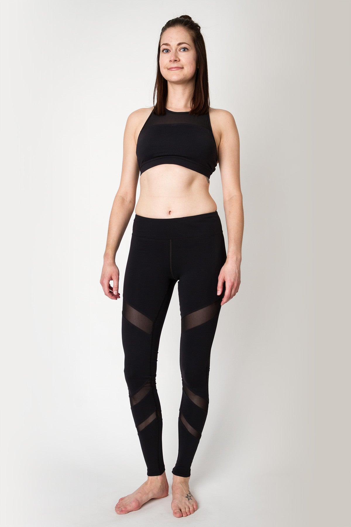 Shop Nimble Activewear - Stella Mesh Crop Midnight Pansies