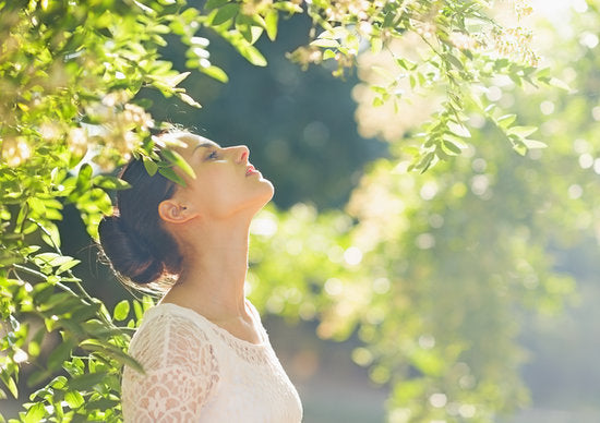 A young woman in the forest