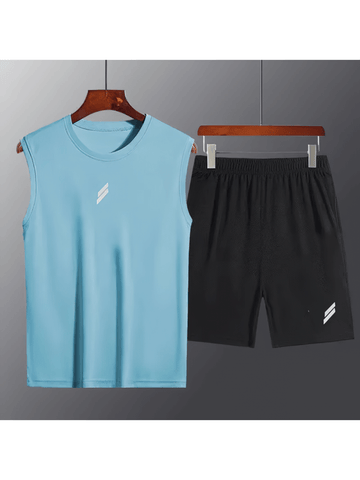 Sleek Polyester Workout Tank and Shorts.
