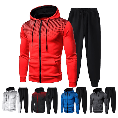 Men's Sporty Zip Jacket and Pants Set.