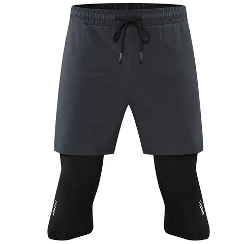 Versatile Athletic Compression Double-Layer Shorts for Men.