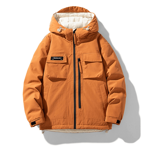 Stay Warm in Winter: Men's Puffer Jacket with Hood.