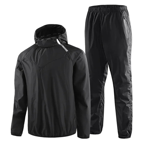 ull-Zip Windproof Fitness Suit for Men - Gym Clothing.