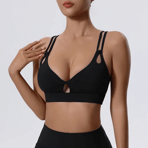 Women's Athletic Sports Bra with Cut-Out Detail.