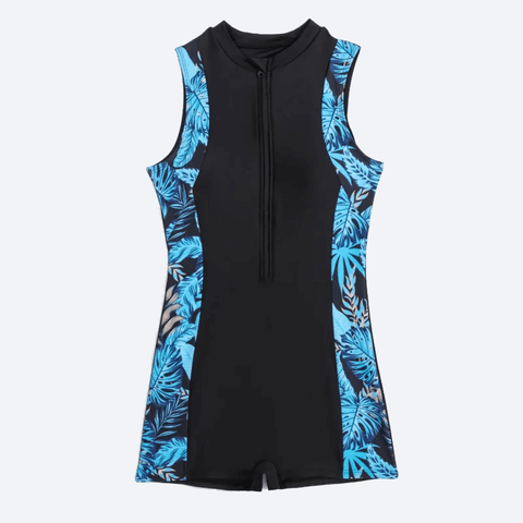 Fashionable Surfing and Diving Suit with Tropical Print.