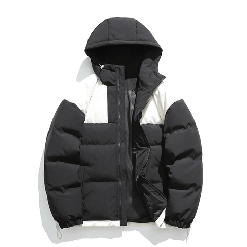 Trendy Men's Warm Puffer Jacket With Hood.