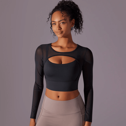 Stylish Breathable Yoga Crop Top for Active Women.