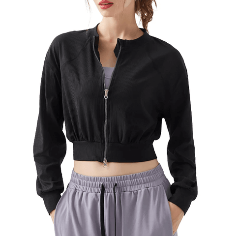 Athletic Two-Way Zipper Short Jacket for Women.
