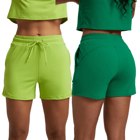 Athletic Solid Colors Hight WaistShorts for Women.