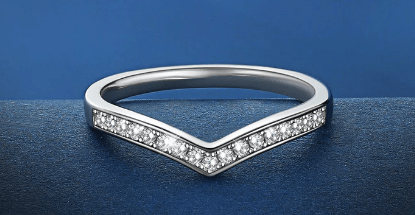 MomentWish Moissanite Wishbone Stackable Ring