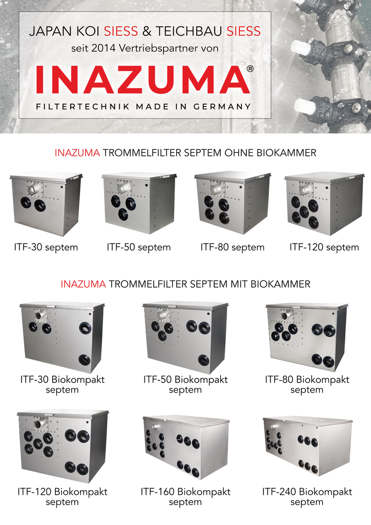Inazuma Trommelfilter Modellreihe