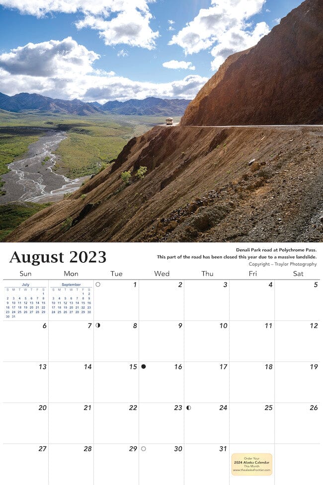 2023 Alaska Calendar | Scenic 9x12 Wall Hanging Alaska Calendar - The