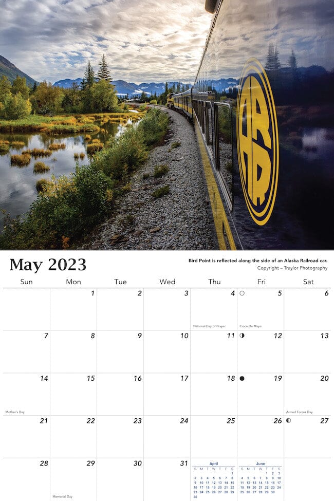 2023 Alaska Calendar | Scenic 9x12 Wall Hanging Alaska Calendar - The