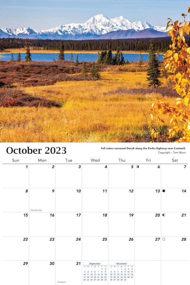 2023 Alaska Calendar | Scenic 9x12 Wall Hanging Alaska Calendar - The