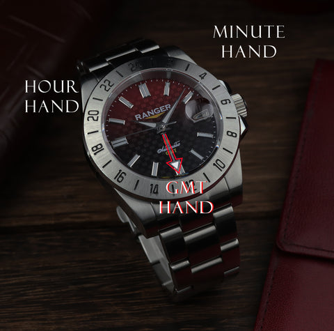 Locating where is the GMT hand in a GMT watch