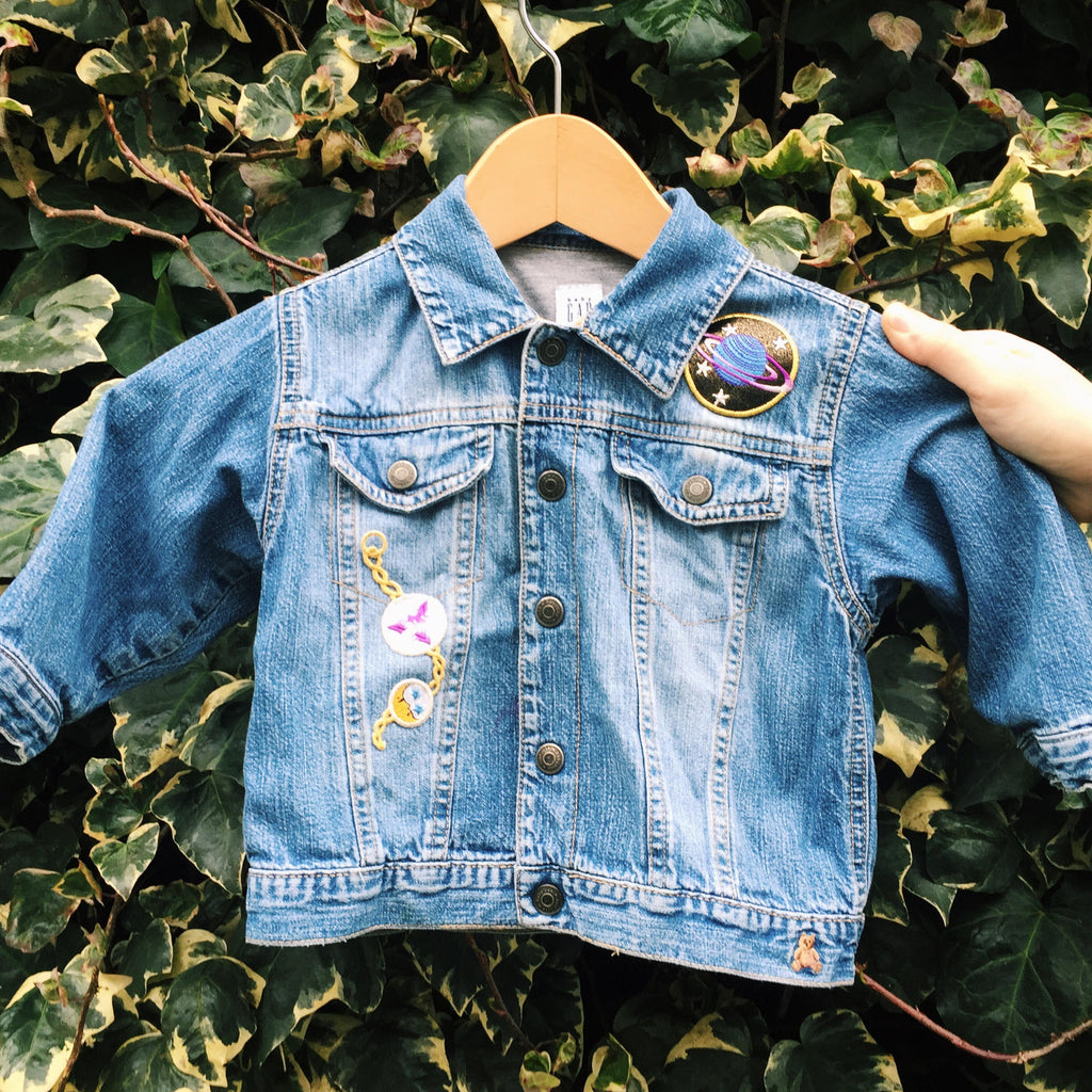 Keep It Cosmic Hand-Embroidered Denim Baby Jacket SALE – Larkin and Larkin