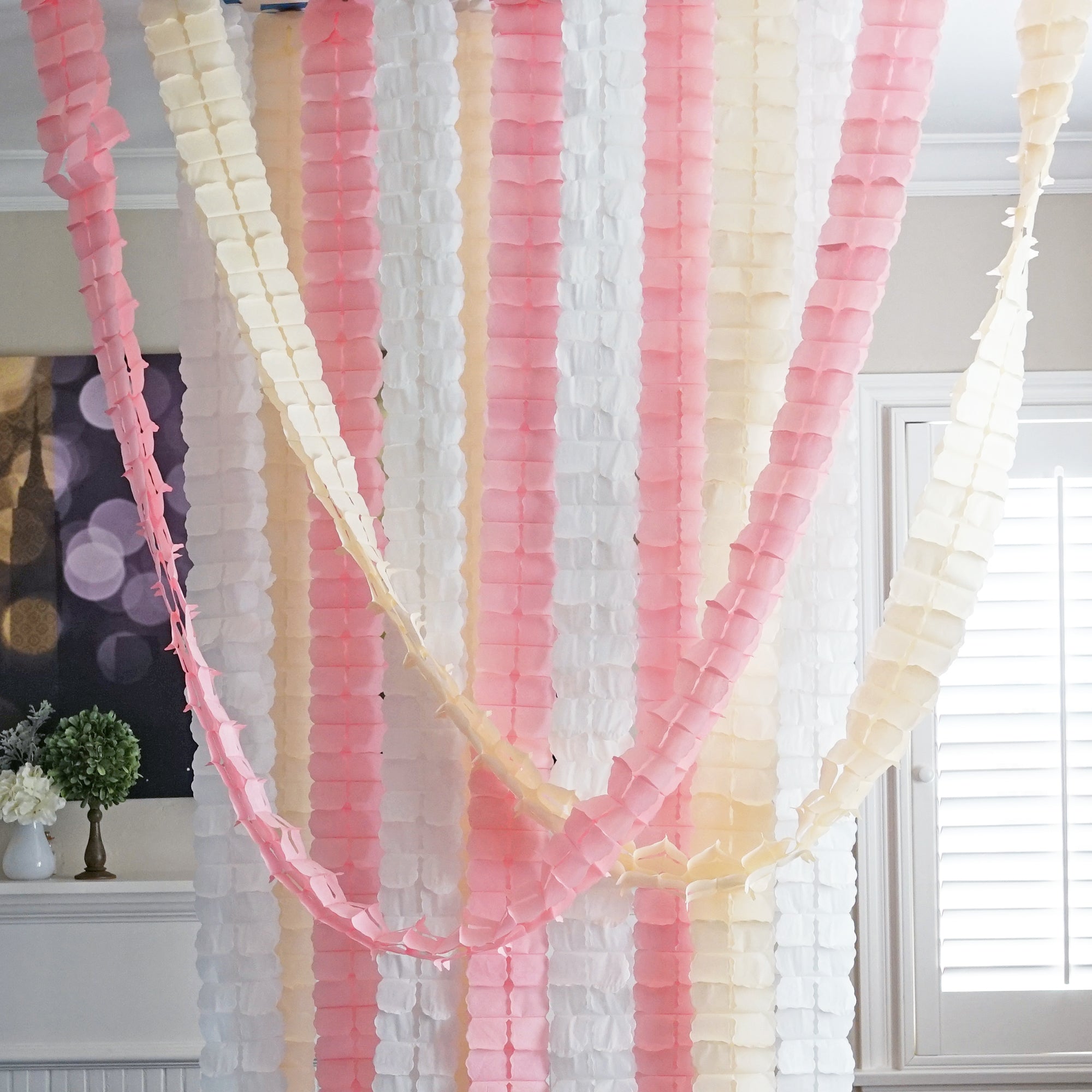 3d Four Leaf Flower Tissue Paper Hanging Streamers For All Party