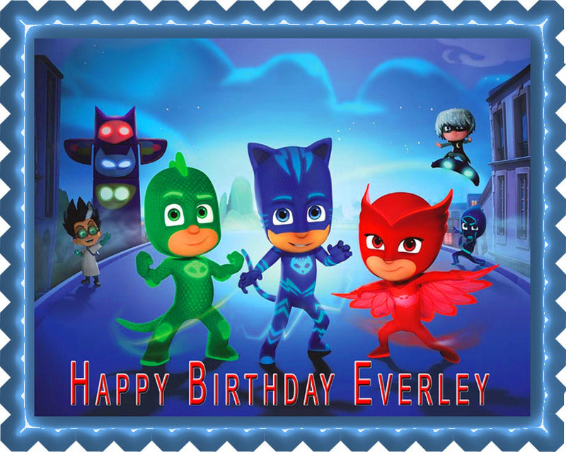 PJ masks edible birthday cupcake topper