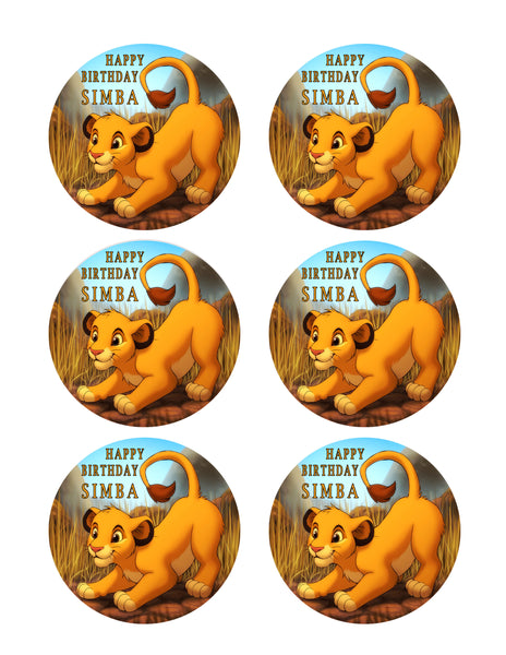 Lion King Simba - Edible Cake Topper or Cupcake Toppers – Edible Prints ...