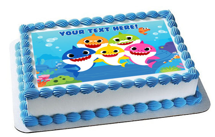 Baby Shark Edible Cake Topper Cupcake Toppers Strips Edible Prints On Cake Epoc
