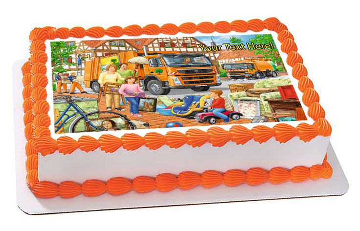 garbage truck cake edible toppers