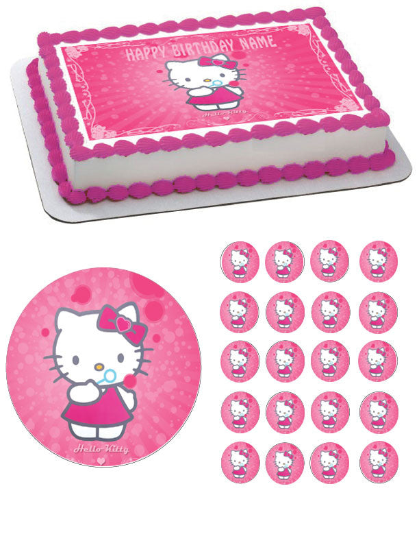 hello kitty birthday cupcake cake