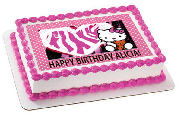 Hello Kitty And Bear Edible Birthday Cake Topper Or Cupcake Topper Decor
