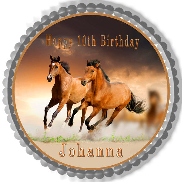 Horses - Edible Cake Topper OR Cupcake Topper – Edible Prints On Cake