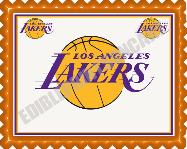 Los Angeles LA Lakers Edible Cake OR Cupcake Topper – Edible Prints On ...