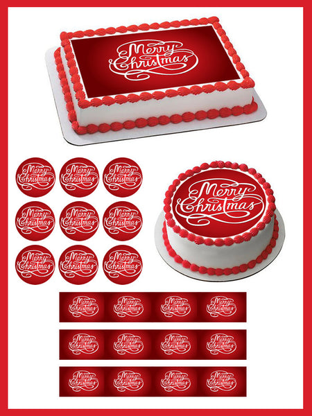 Christmas 4 Edible Cake Topper and Cupcake Topper – Edible Prints On