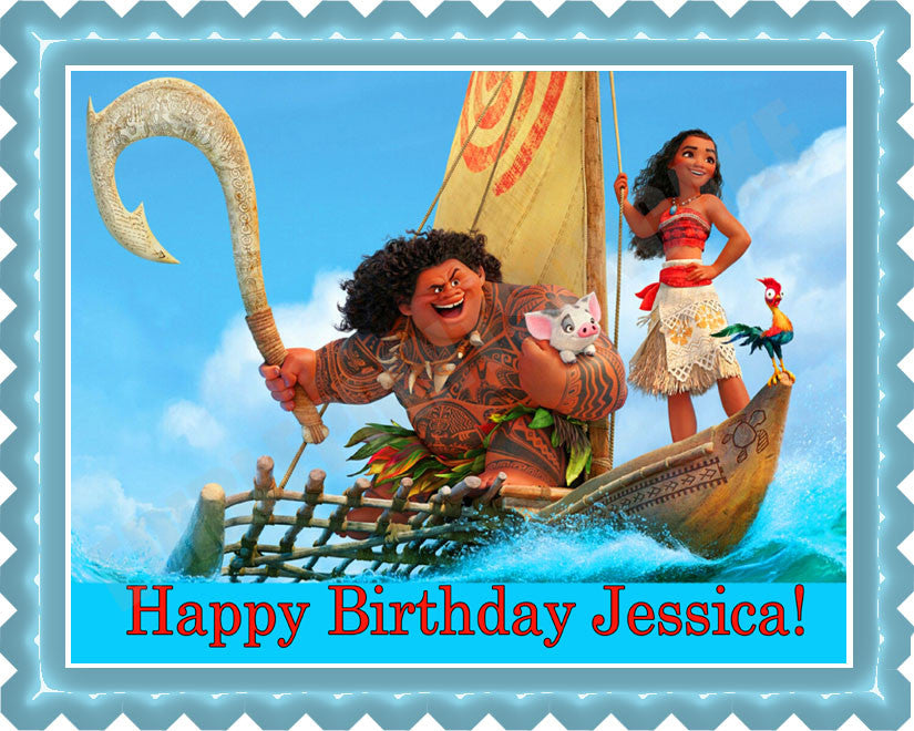 Nr2 Edible Cake Topper Or Cupcake Topper Moana Greeting Cards Party Supply Cake Toppers