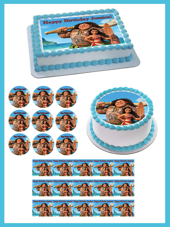 Moana 3 Edible Cake Topper Cupcake Toppers Edible Prints On Cake Epoc