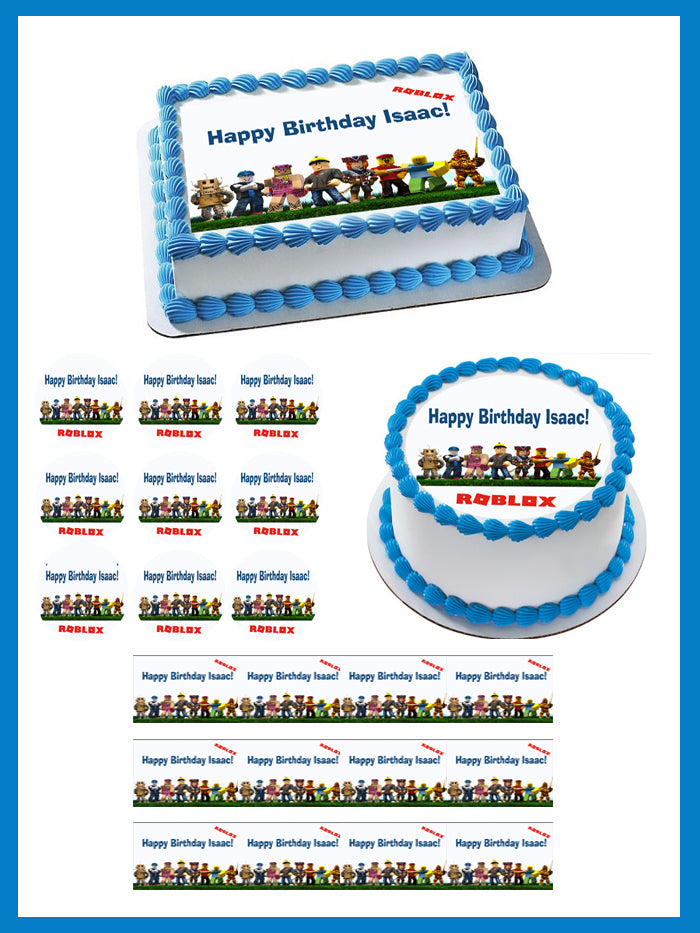 Roblox Edible Cake Topper Cupcake Toppers Edible Prints On Cake Epoc - roblox code happy birthday