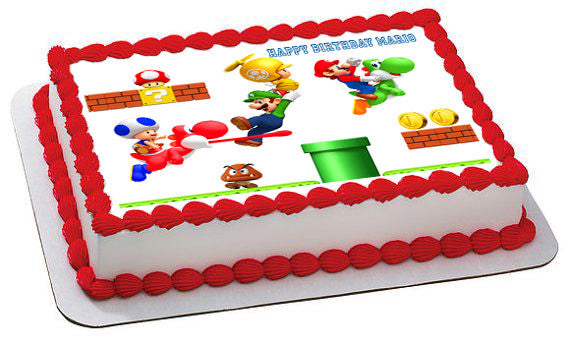 Super Mario Luigi 2 Edible Cake Topper & Cupcake Toppers - Edible Prints On Cake (EPoC)